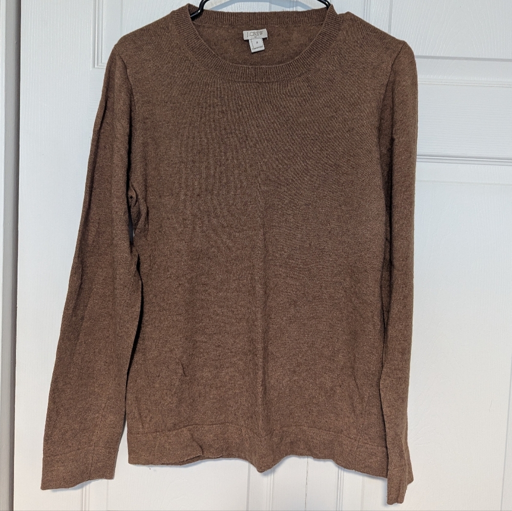 JCrew Classic Brown Crew Neck Teddie Sweater